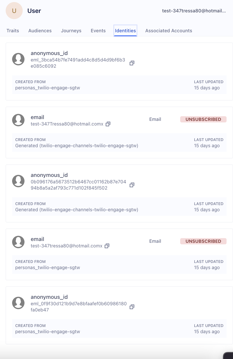 Retrieving a user's identifiers with the Profiles Explorer